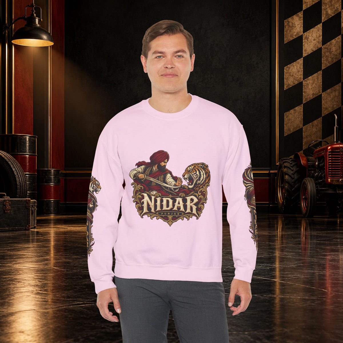 Nidar Courage Does Not Bow Graphic Sweatshirt
