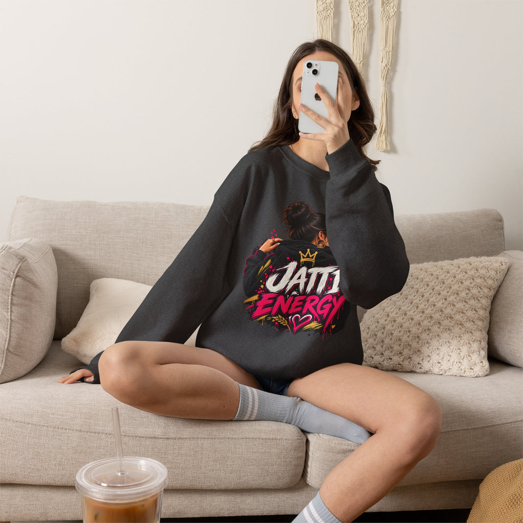 Jatti Energy Punjabi Graphic Crewneck Sweatshirt