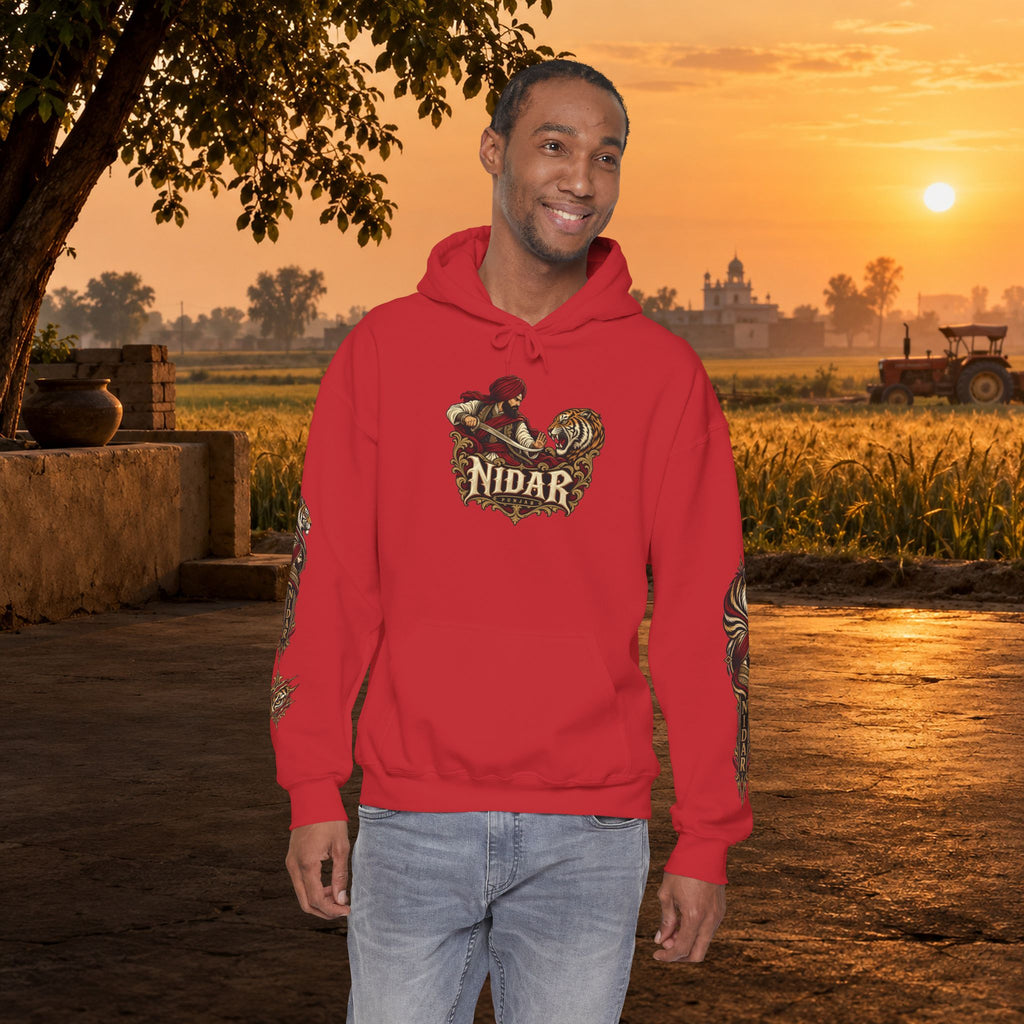 NIDAR Tiger and Bear Graphic Hoodie