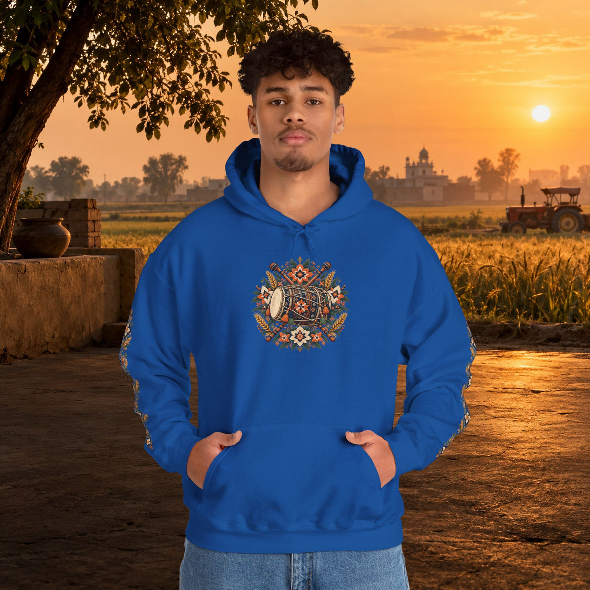 Bohemian Folk Art Drum Hoodie