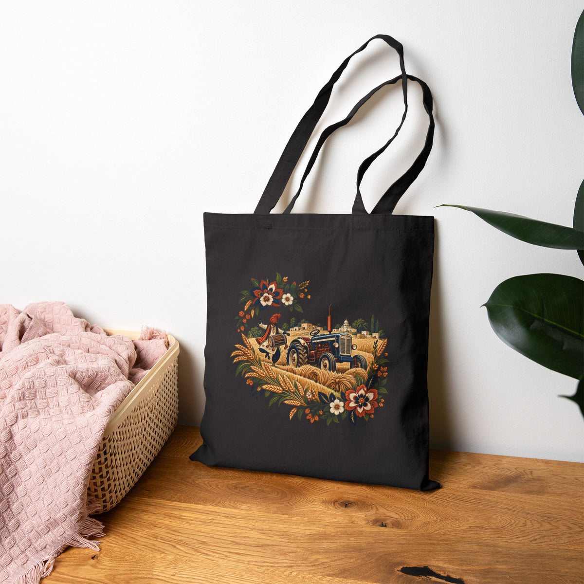 Bohemian Floral Mandala Canvas Tote Bag