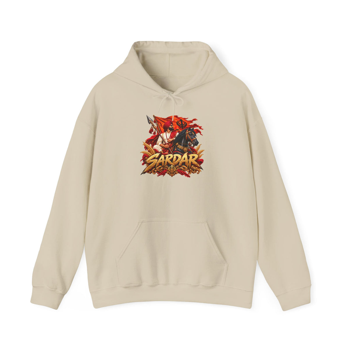 Additional view of Sardar Retro Fighter Graphic Hoodie — Punjabi Heritage Pullover (3)