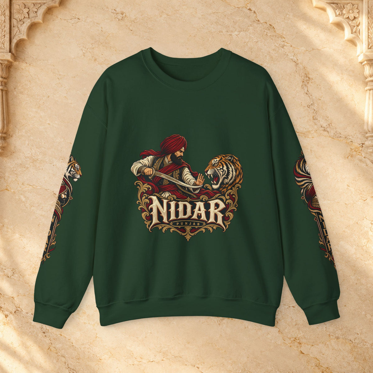 Nidar Courage Does Not Bow Graphic Sweatshirt