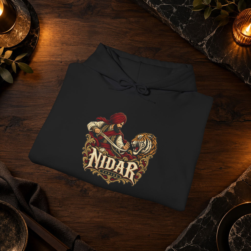 NIDAR Tiger and Bear Graphic Hoodie