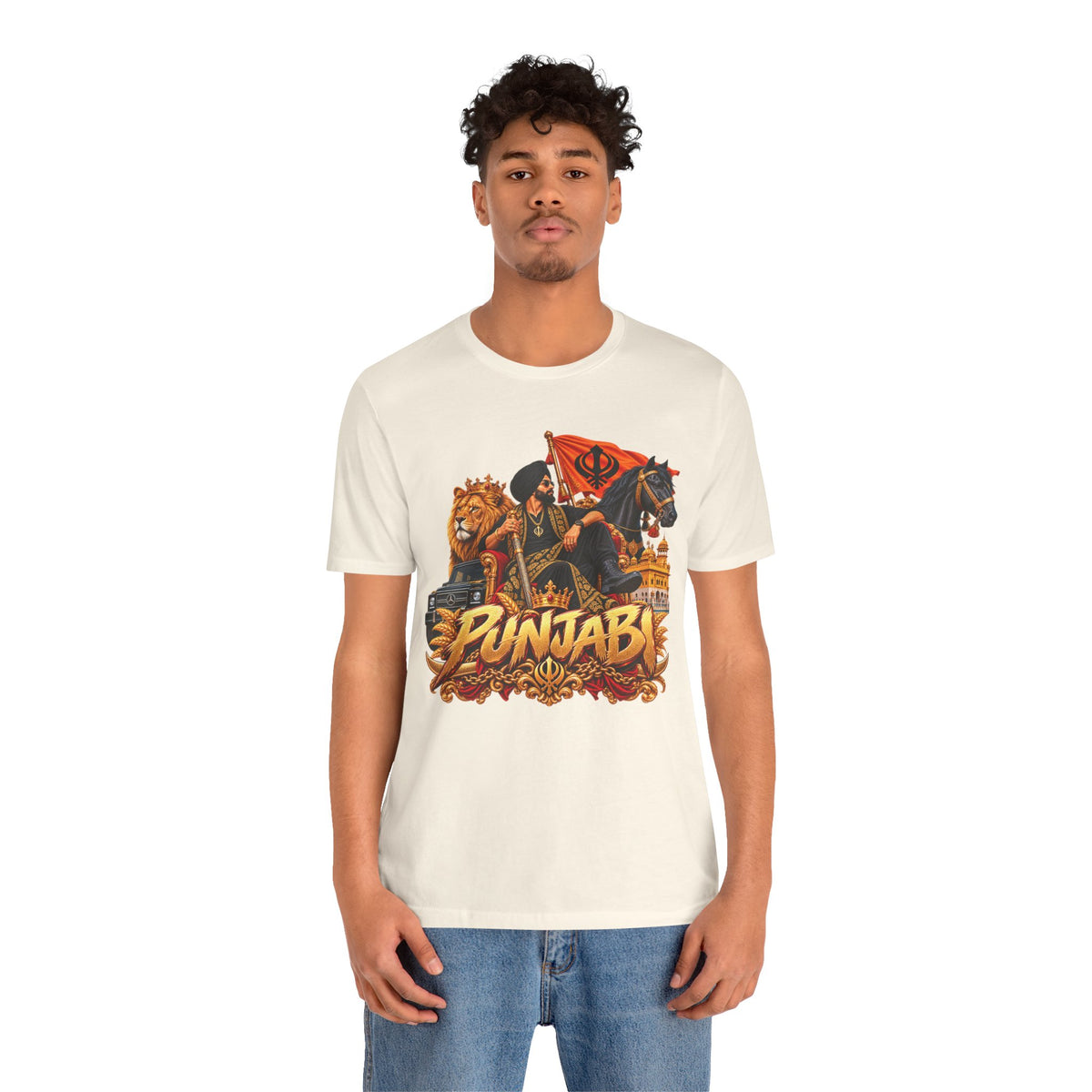 Punjabi Pride Tee — Bold Lion & Khanda Graphic T‑Shirt