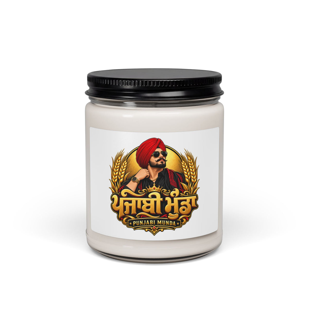 Punjabi Munda Scented Soy Candle – 9oz Glass Jar — product image 4