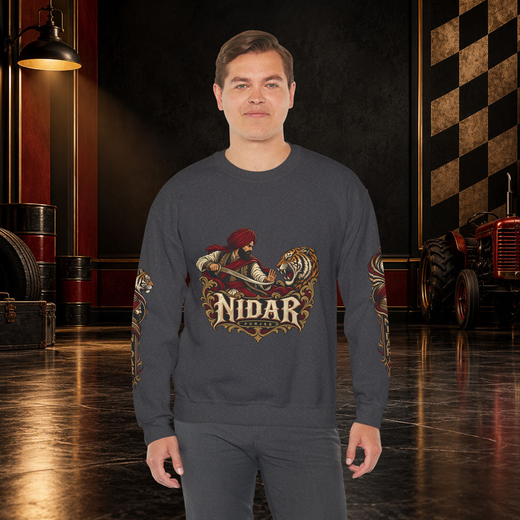 Nidar Courage Does Not Bow Graphic Sweatshirt