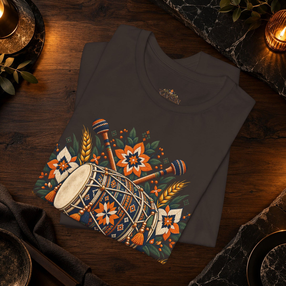 Boho Folk Drum Mandala T-Shirt