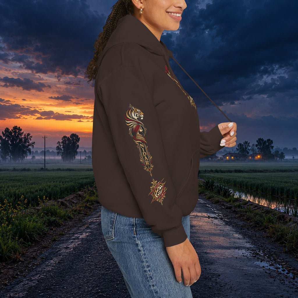 NIDAR Tiger and Bear Graphic Hoodie