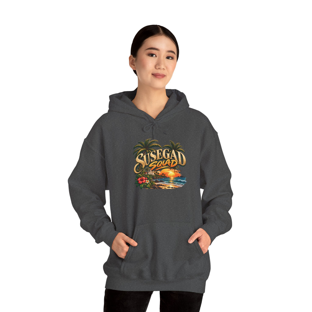 Susegad Squad Hoodie | Tropical Goan Sunset Graphic