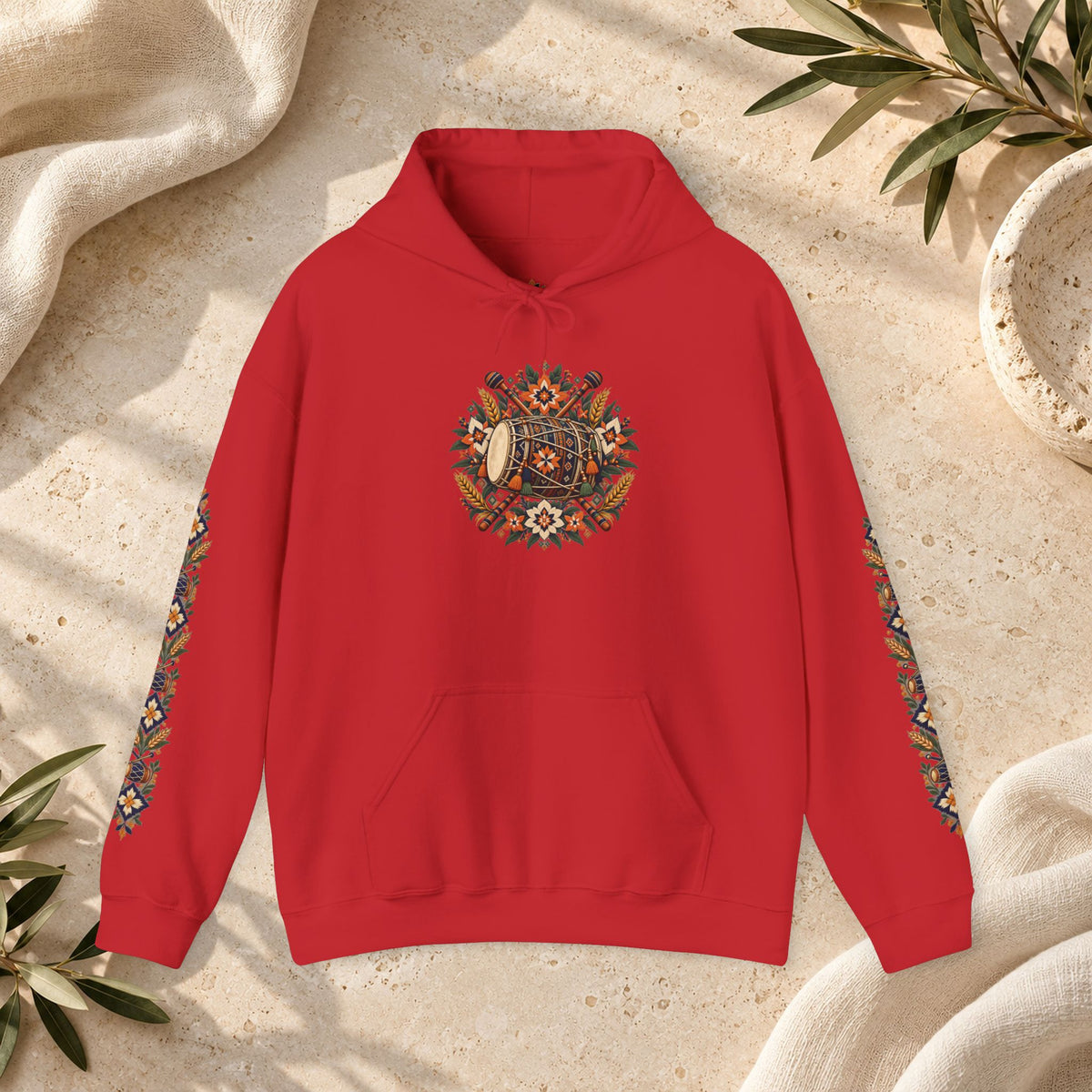 Bohemian Folk Art Drum Hoodie