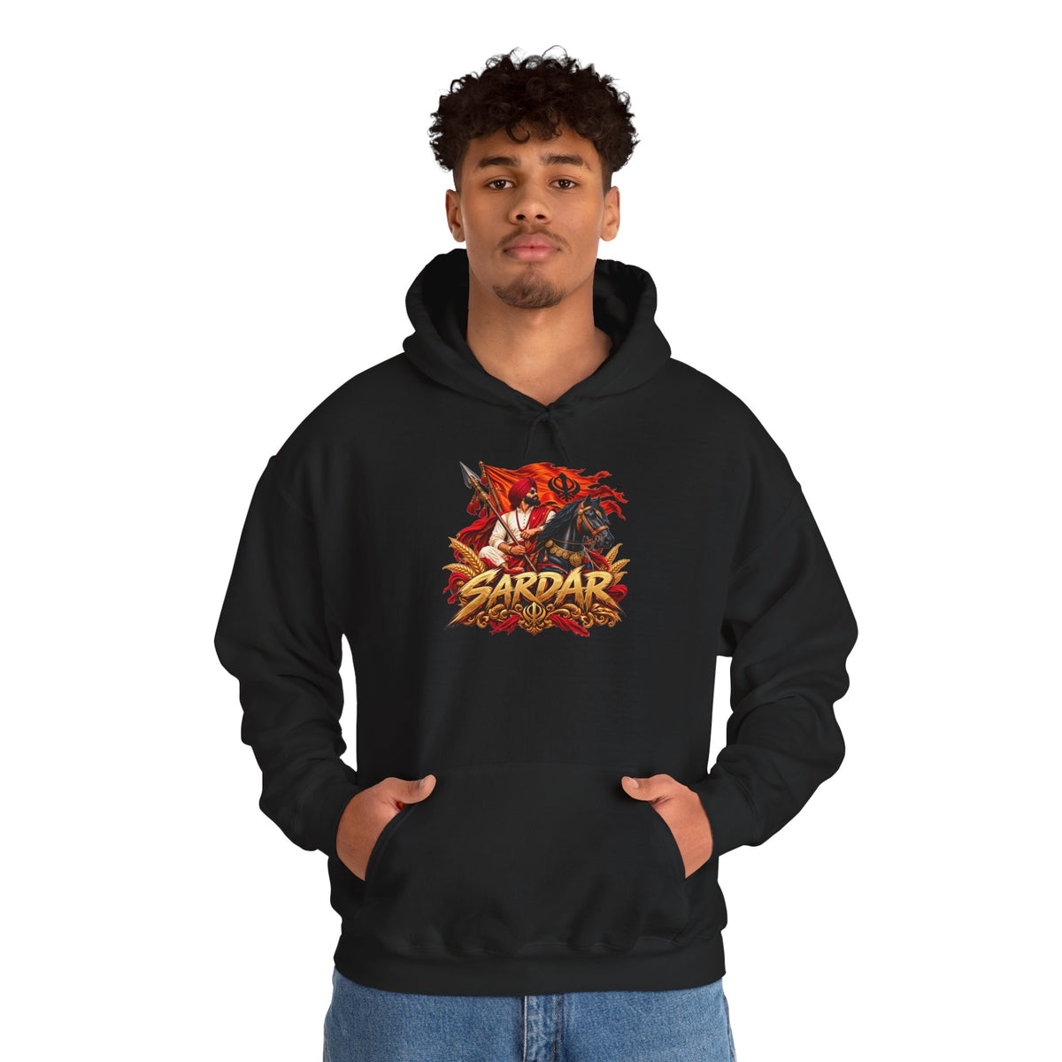 Sardar Retro Fighter Graphic Hoodie | Punjabi Heritage Pullover
