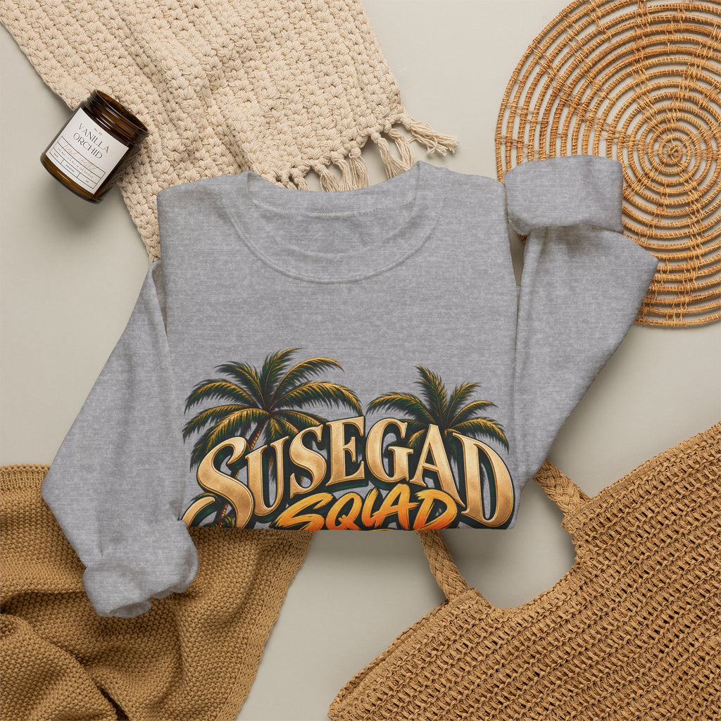 Susegad Squad Tropical Sunset Crewneck Sweatshirt