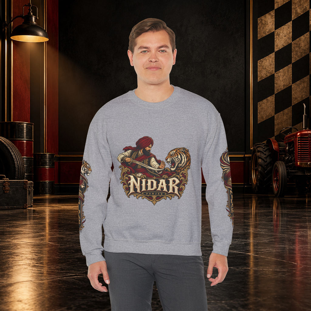 Nidar Courage Does Not Bow Graphic Sweatshirt