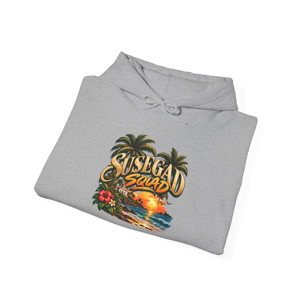 Susegad Squad Hoodie | Tropical Goan Sunset Graphic