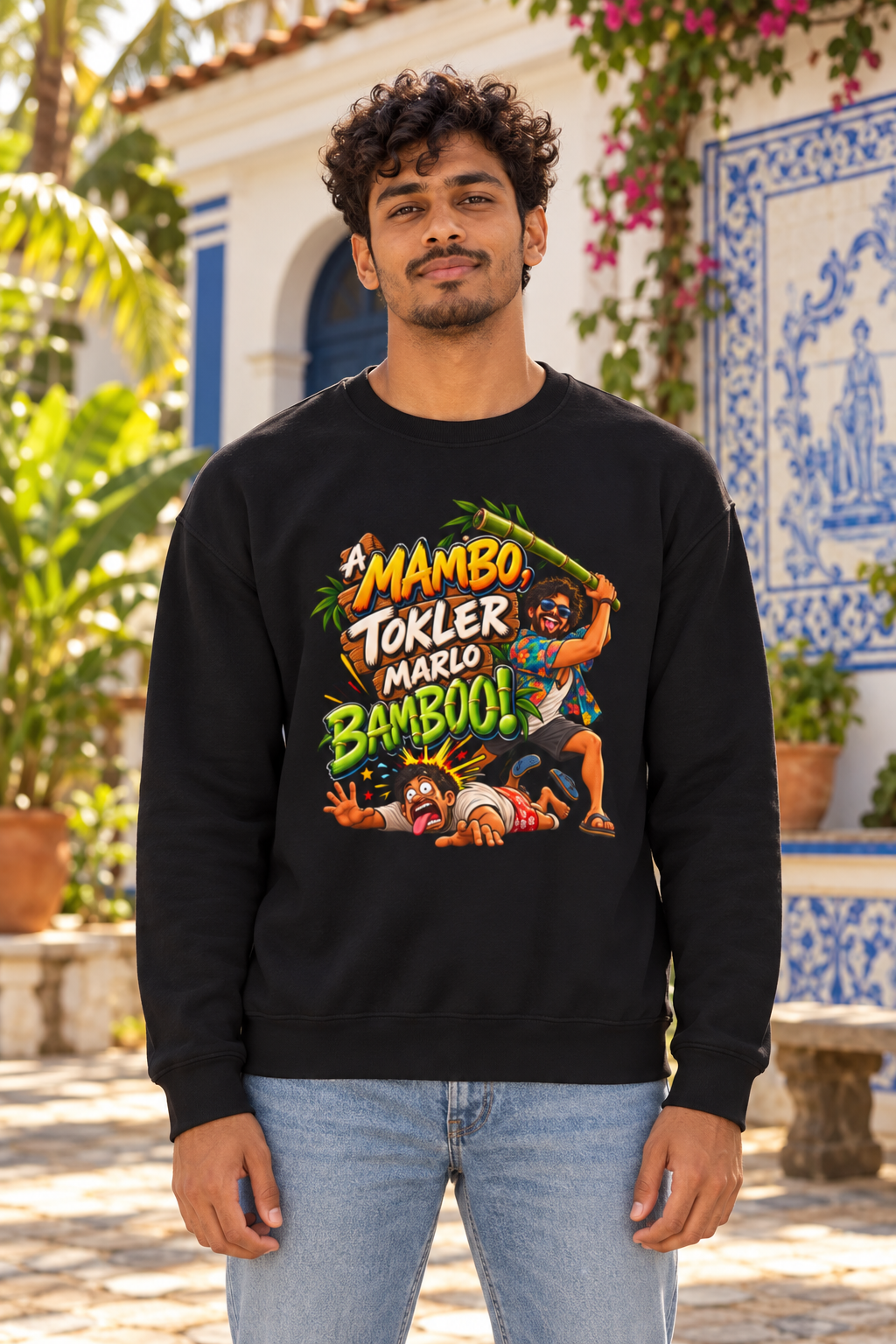 A Mambo Tokler Marlo Bamboo centered sweatshirt mockup 1