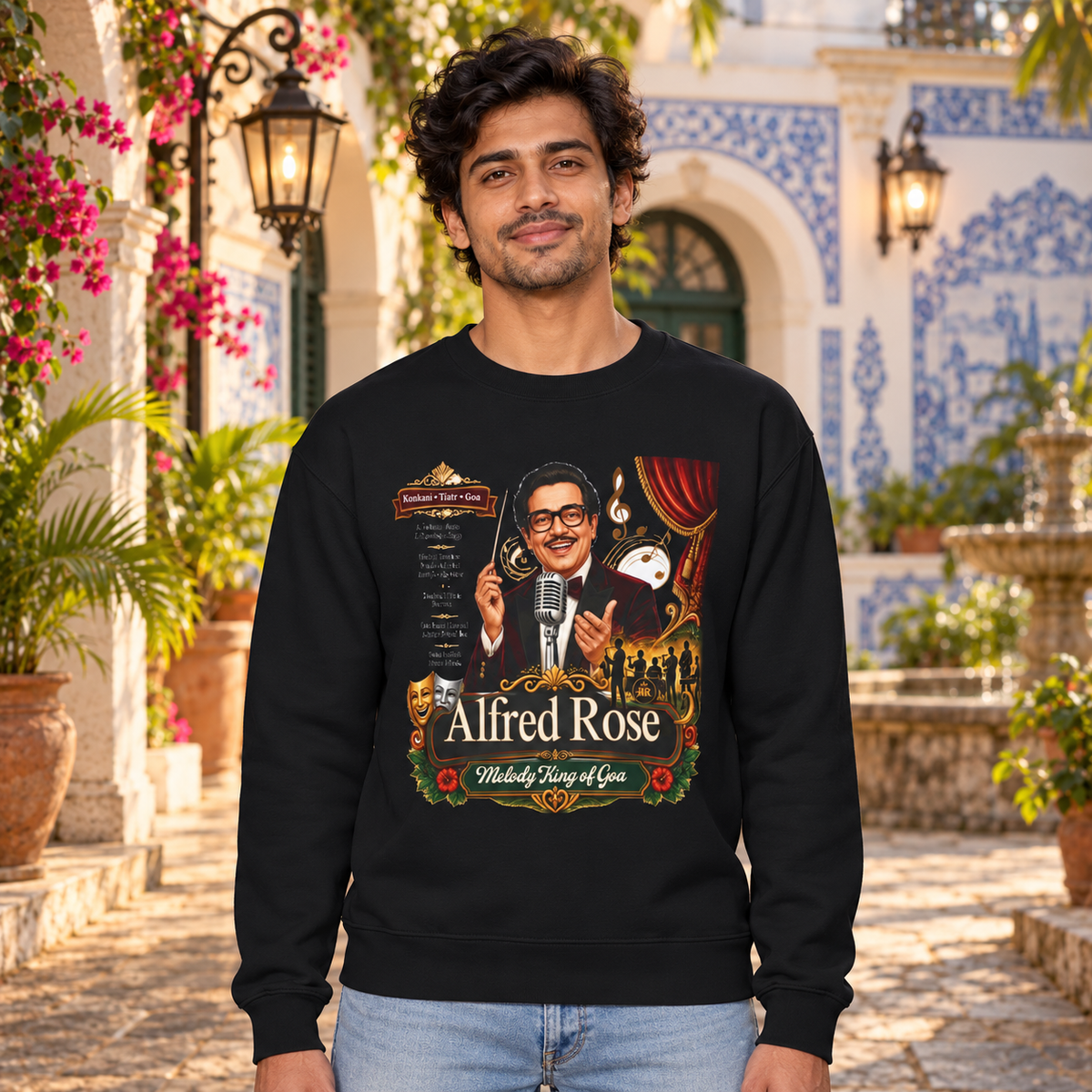Alfred Rose crooner centered sweatshirt mockup 4