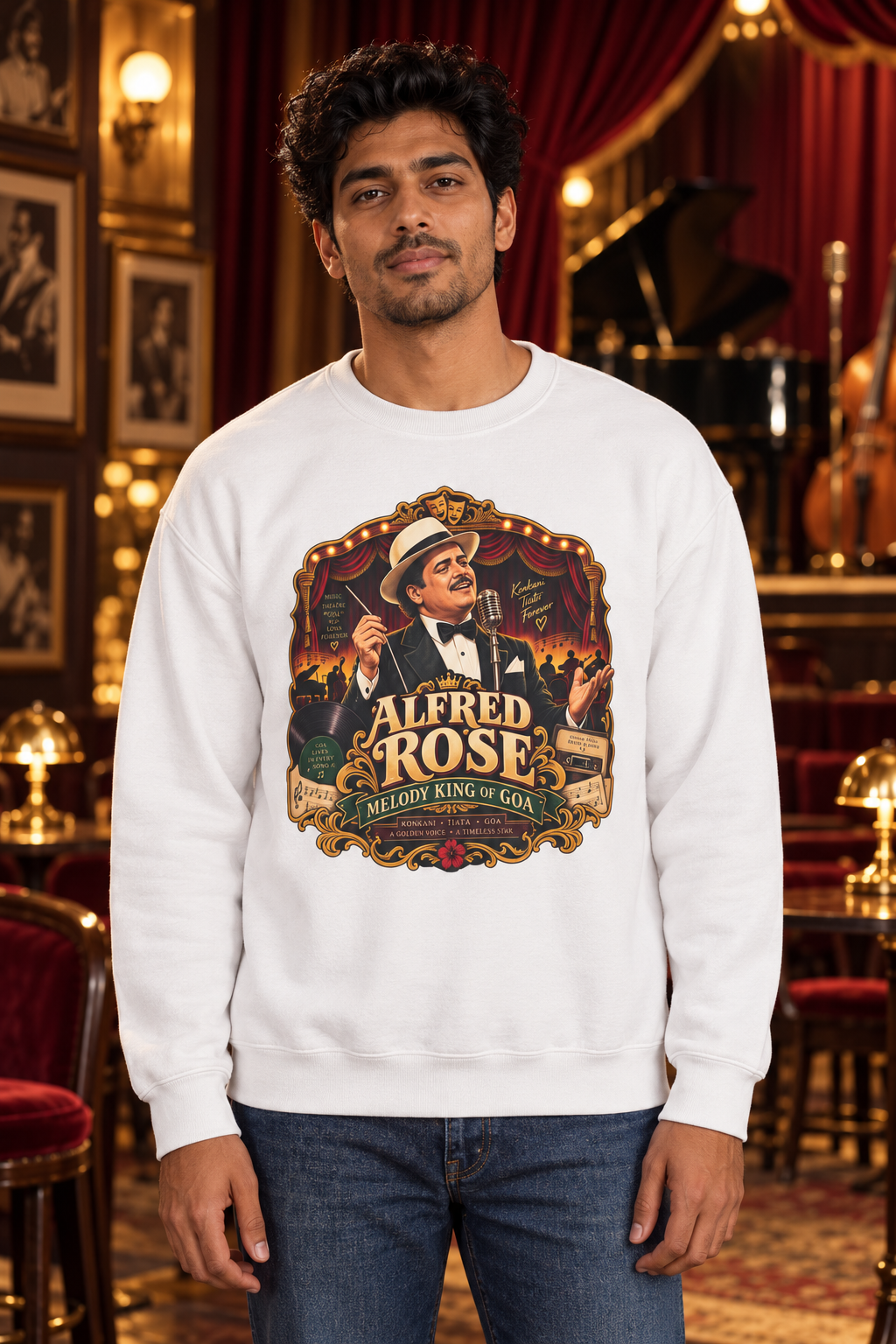 Alfred Rose jazz centered sweatshirt mockup 1