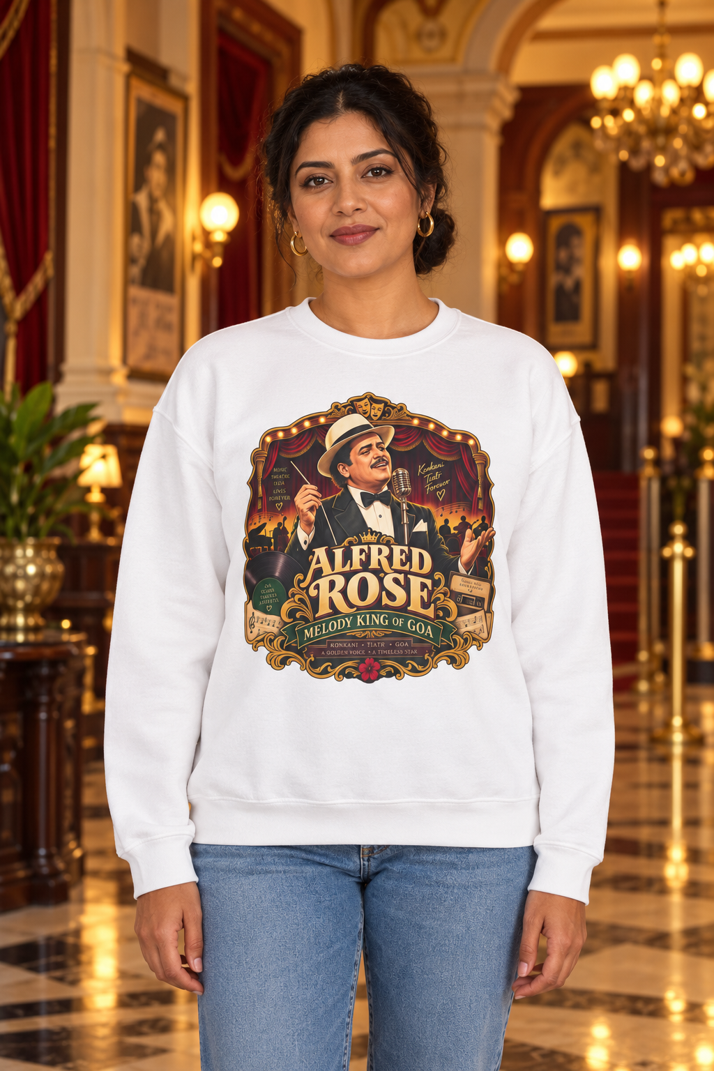 Alfred Rose jazz centered sweatshirt mockup 2