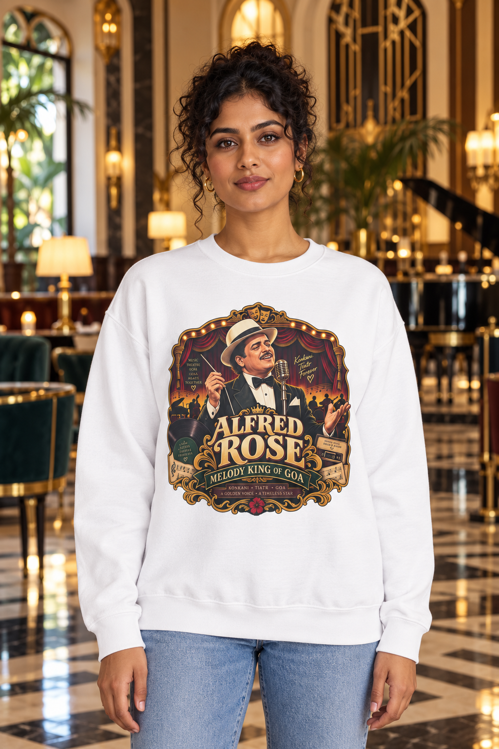 Alfred Rose jazz centered sweatshirt mockup 4