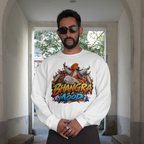 Bhangra Is a Mood sweatshirt with large centered chest artwork, front view