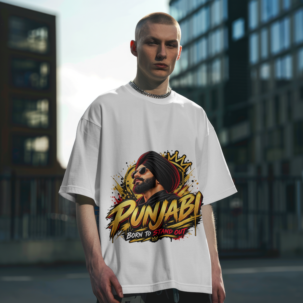 KAVSEN approved preview — Punjabi Born to Stand Out T-Shirt — main hero