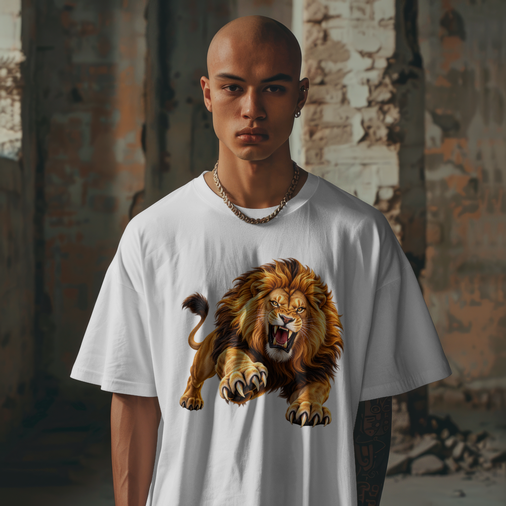 KAVSEN approved preview — Roaring Lion T-Shirt — front detail