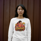 Phulkari artwork worn by women — premium lifestyle mockup 3, front print with background