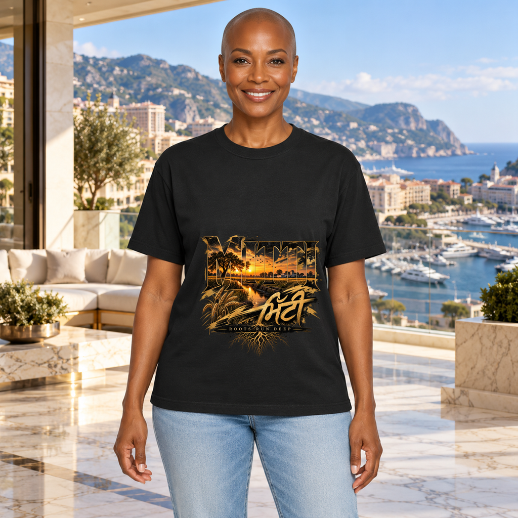 KAVSEN MITTI Roots Run Deep, Garment-dyed heavyweight 6.1oz tee, luxury front view 2