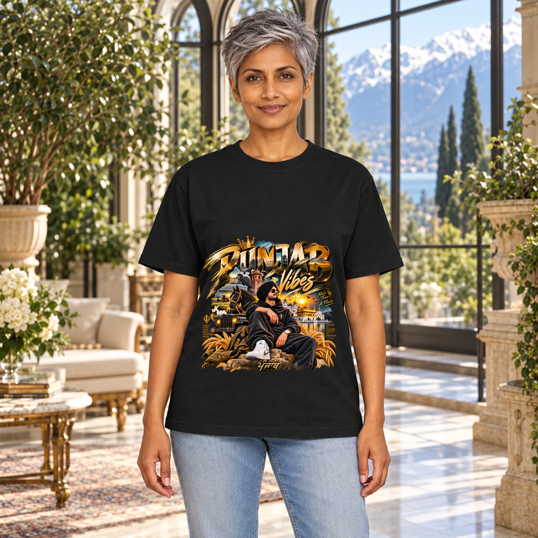 KAVSEN Punjab Vibes, Garment-dyed tee, luxury front view 2