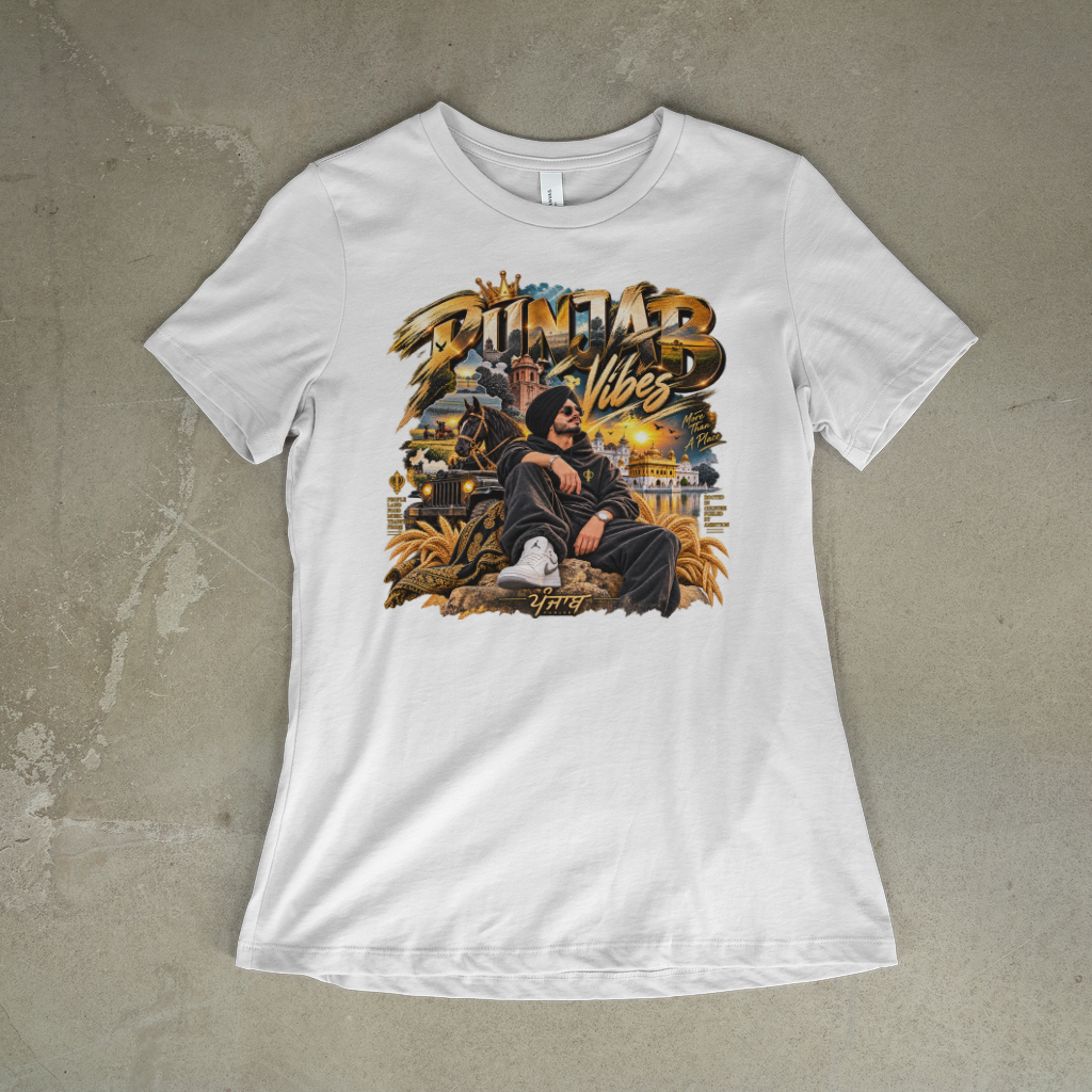 Punjab Vibes T-shirt original front design — premium studio mockup