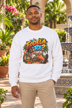 Fodela Re? | Goan Heritage Crewneck Sweatshirt — premium centered mockup 3