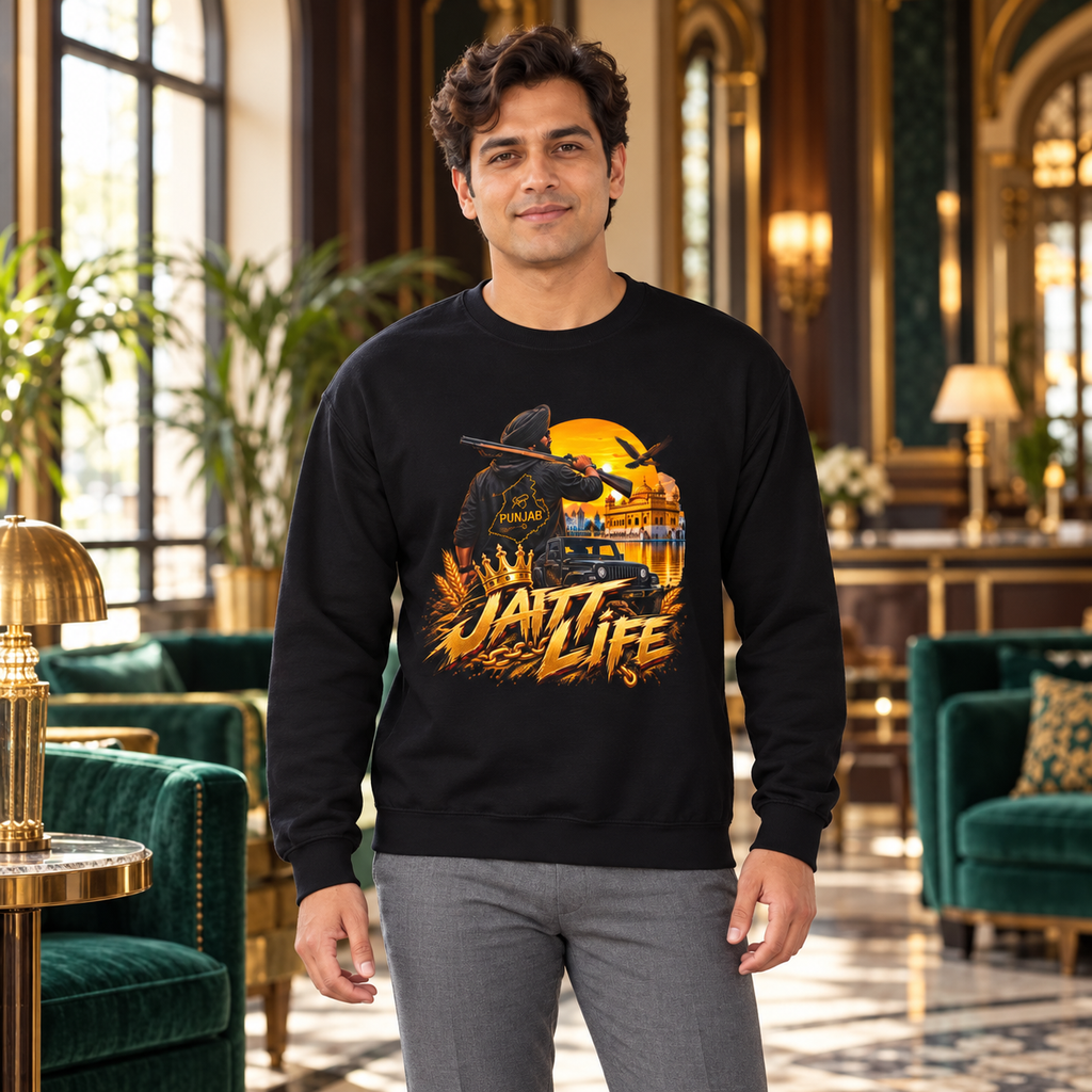 Jail Life Crewneck Sweatshirt – Retro Prison Escape Graphic Pullover — premium centered mockup 2