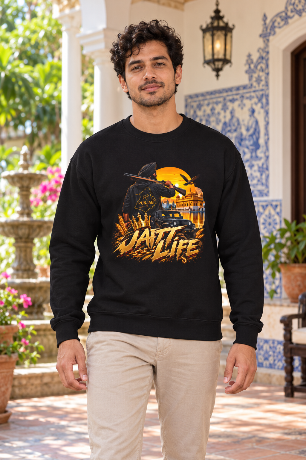 Jail Life Crewneck Sweatshirt – Retro Prison Escape Graphic Pullover — premium centered mockup 3
