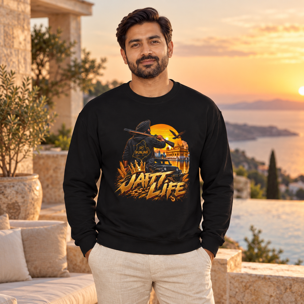 Jail Life Crewneck Sweatshirt – Retro Prison Escape Graphic Pullover — premium centered mockup 4