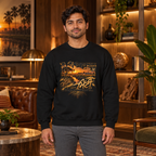Crewneck Sweatshirt - Vintage Sunset Beach Graphic with 'AFT' Script — premium centered mockup 5